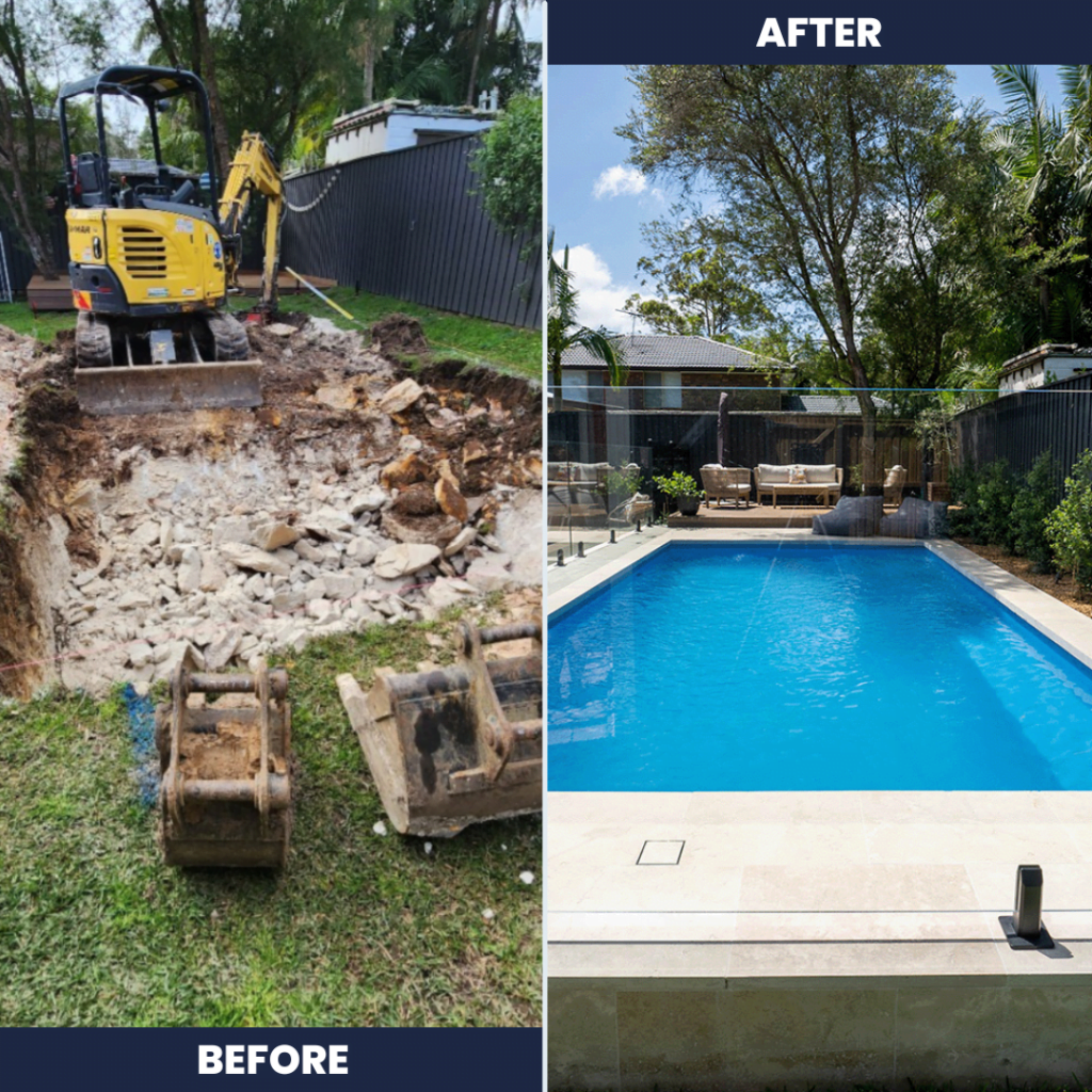 Before and After - Fibreglass Swimming Pool 7